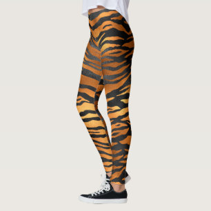 Leggings Rayure de tigre noir marron animal stylé mode