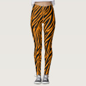 Leggings Rayure de tigre orange et noir (Devant)