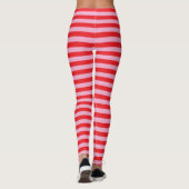 Leggings Rayure Horizontale Rose et Rouge (Dos)