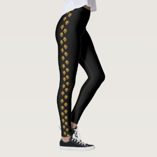 Leggings Rayure latérale d'empreinte de patte