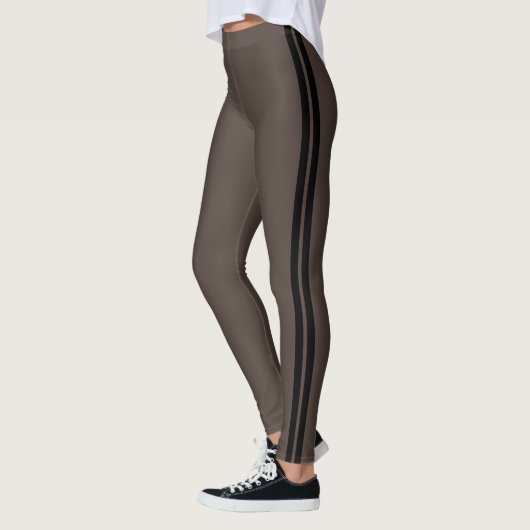 Leggings Rayure marron cacao vintage (Gauche)