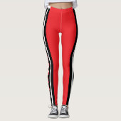 Leggings Rayure rouge, blanche et noire du Jersey de sport (Devant)