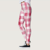 Leggings Rayures à carreaux rose blanc   (Gauche)