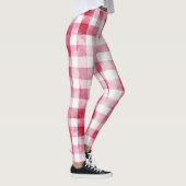 Leggings Rayures à carreaux rose blanc   (Droite)