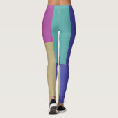 Leggings Rayures Abstraites violettes, roses et gris (Dos)