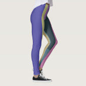 Leggings Rayures Abstraites violettes, roses et gris (Droite)