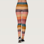 Leggings Rayures Aquarelle Coucher de soleil (Dos)