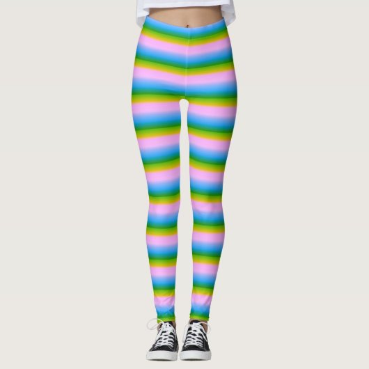 Leggings Rayures arc-en-ciel coquettes (Devant)