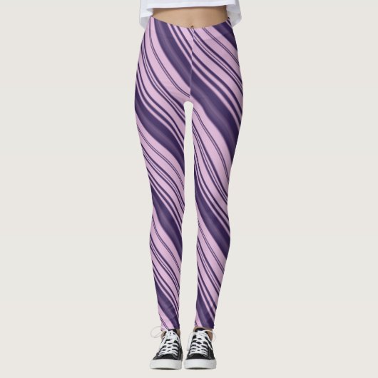 Leggings Rayures aux teintes de violet (Devant)