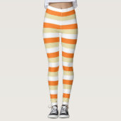 Leggings Rayures beiges, blanches et oranges (Devant)