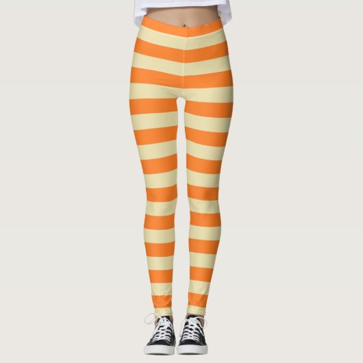 Leggings Rayures beiges et oranges (Devant)