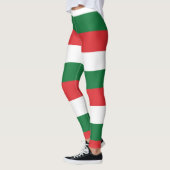 Leggings Rayures blanches vertes rouges funky Noël vacances (Gauche)