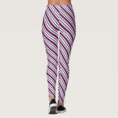 Leggings Rayures blanches violettes modernes (Dos)