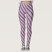Leggings Rayures blanches violettes modernes (Devant)