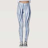 Leggings Rayures Bleu Blanc (Devant)