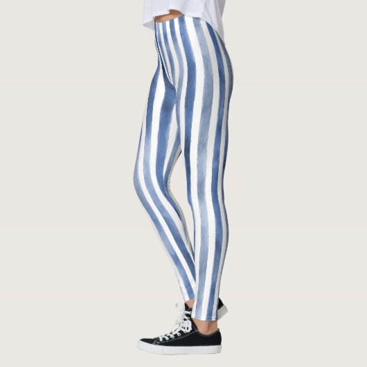 Leggings Rayures Bleu Blanc (Gauche)