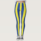 Leggings Rayures bleu foncé et jaune (Devant)