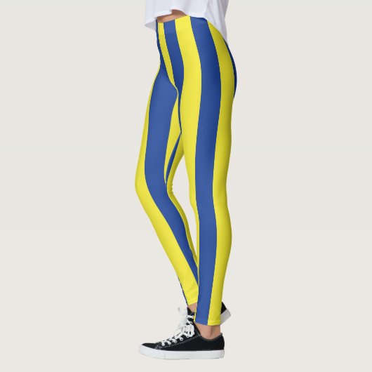 Leggings Rayures bleu foncé et jaune (Gauche)