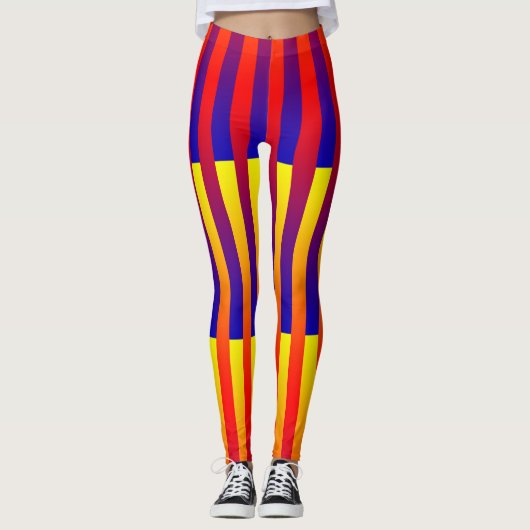 Leggings Rayures Bleu Rouge Jaune (Devant)