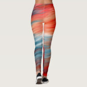 Leggings Rayures bleues rouges et blanches (Dos)