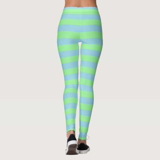 Leggings Rayures bleues vertes et en pastel en bon état (Dos)