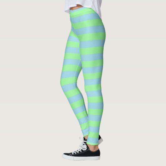Leggings Rayures bleues vertes et en pastel en bon état (Gauche)