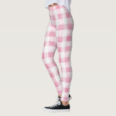Leggings Rayures carreaux rose blanc (Gauche)