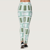 Leggings Rayures carrées vert sarcelle (Dos)
