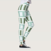 Leggings Rayures carrées vert sarcelle (Droite)