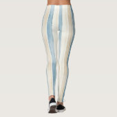 Leggings Rayures Crème Bleu de Plage (Dos)