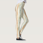 Leggings Rayures de crème de pêche verte (Droite)