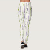 Leggings Rayures de Lavande Floral   (Dos)