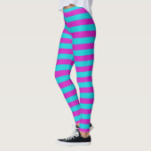 Leggings Rayures de magenta et de turquoise (Gauche)