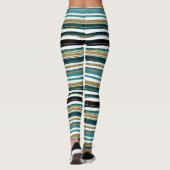 Leggings Rayures de paillettes vertes et dorées (Dos)
