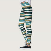 Leggings Rayures de paillettes vertes et dorées (Gauche)