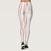 Leggings Rayures de rose de pêche de menthe violette (Dos)