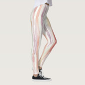 Leggings Rayures de rose de pêche de menthe violette (Droite)