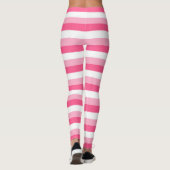 Leggings Rayures de rose, de rose indien, et blanches (Dos)