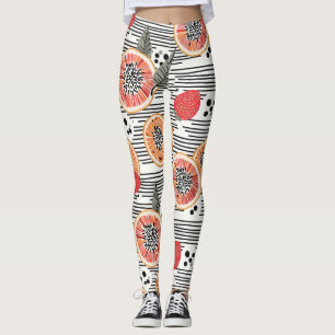 Leggings Rayures de tranche de citron bold (7)