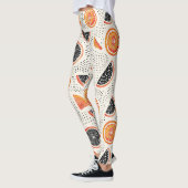 Leggings Rayures de tranches de citrus gras (1) (Gauche)