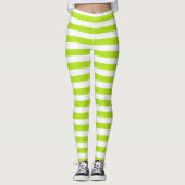 Leggings Rayures de vert et de blanc de chaux (Devant)