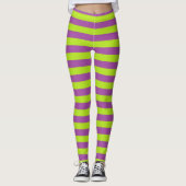 Leggings Rayures de vert et de pourpre de chaux (Devant)