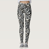 Leggings Rayures de zèbre noir chic (Devant)