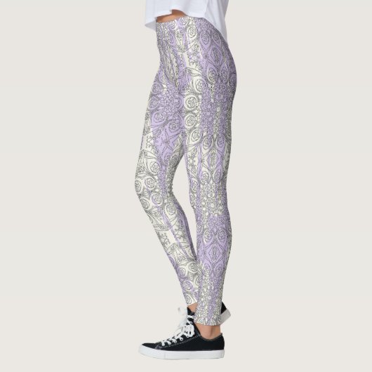 Leggings Rayures déchiquetées avec des inspirations de paon (Gauche)