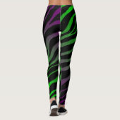 Leggings Rayures déchirées de l'espace-temps - Violet/Vert (Dos)