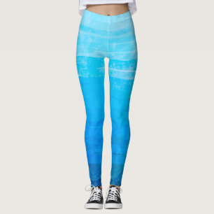 Leggings Rayures dégradées bleues délavées
