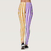 Leggings Rayures d'Halloween Violet Vert Noir Orange (Dos)