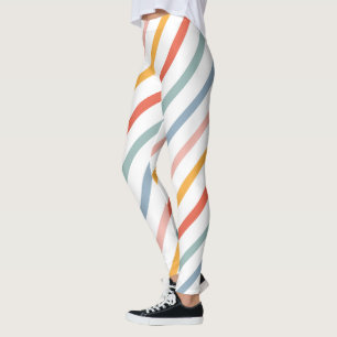 Leggings Rayures diagonales pastel colorées