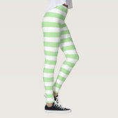 Leggings Rayures doucement vertes et blanches (Droite)