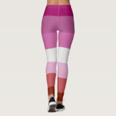 Leggings Rayures du drapeau de fierté lesbienne (Dos)